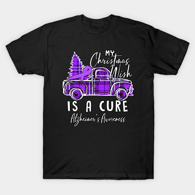 My Christmas Wish Is A Cure Alzheimer's Awareness Pine Ribbon T-Shirt by AKIFOJWsk